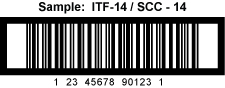 This is a sample of a ITF-14 / SCC-14 bar code used for shipping.