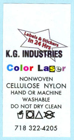 Laser cellulose nylon care label.