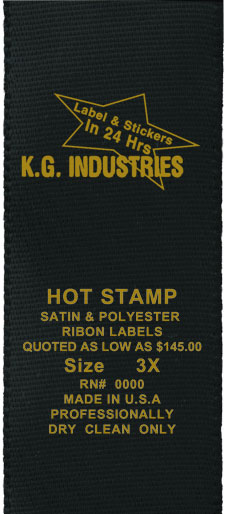 Hot stamped label.