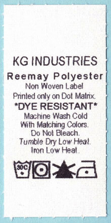 Dye and heat resistant reemay.